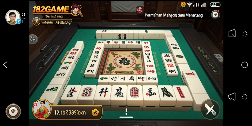 Screenshot utama 182GAME menampilkan gameplay Mahjong yang menyenangkan.