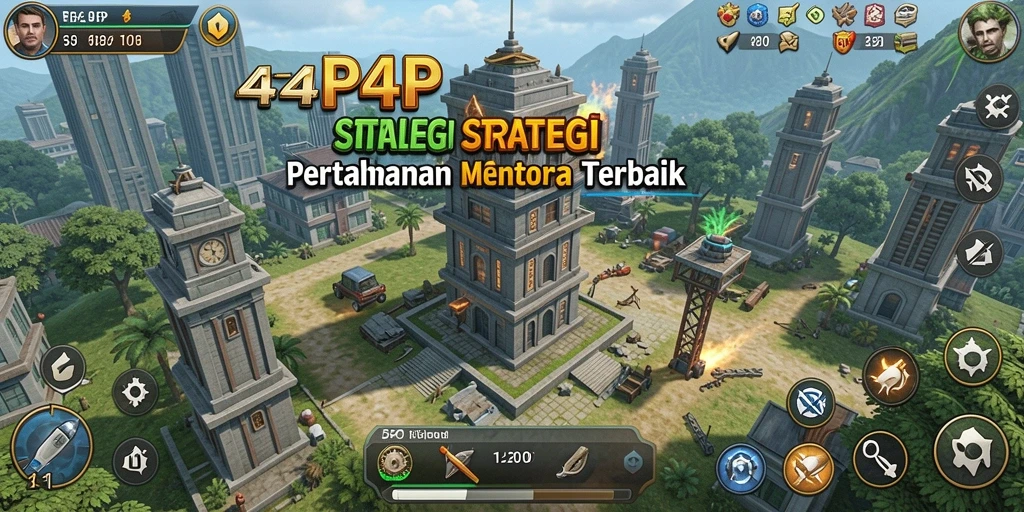 Tangkapan layar menunjukkan gameplay menara pertahanan yang mendebarkan.