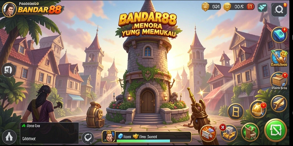Tangkapan layar BANDAR88 menunjukkan aksi menegangkan di battlefield Tower Defense.
