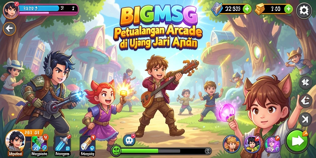Tampilan gameplay BIGMSG yang seru dan penuh aksi.