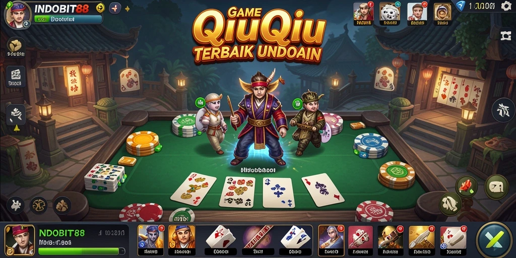 Screenshot INDOBIT88 yang menampilkan gameplay seru QiuQiu.