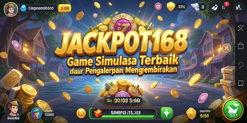 Screenshot JACKPOT168 menampilkan gameplay simulasi yang menarik dan interaktif.