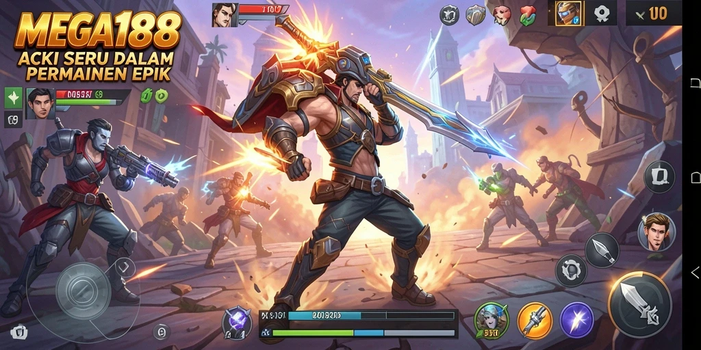Screenshot gameplay MEGA188 dengan aksi mendebarkan dan grafis menakjubkan.