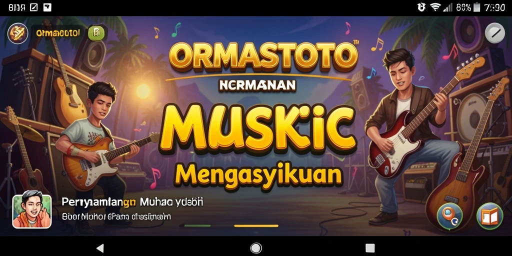 Tampilan gameplay <strong>ORMASTOTO</strong> dengan berbagai tantangan musik yang seru.