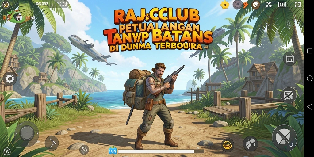 Screenshot gameplay RAJACLUB yang menunjukkan eksplorasi dunia terbuka.