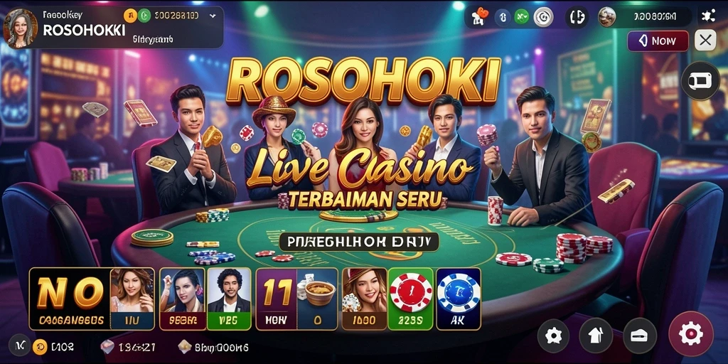 Tampilan gameplay Live Casino yang seru dan interaktif di ROSOHOKI.