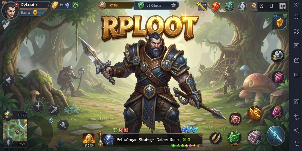 Screenshot utama RPLOOT menampilkan aksi strategis dalam pertempuran.