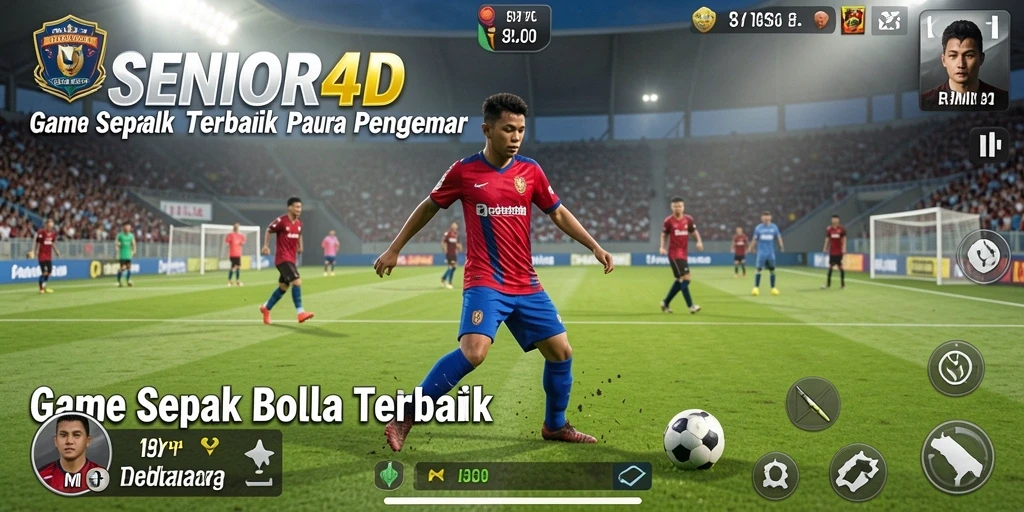 Tampilan gameplay <strong>SENIOR4D</strong> yang mengesankan dengan aksi sepak bola seru.