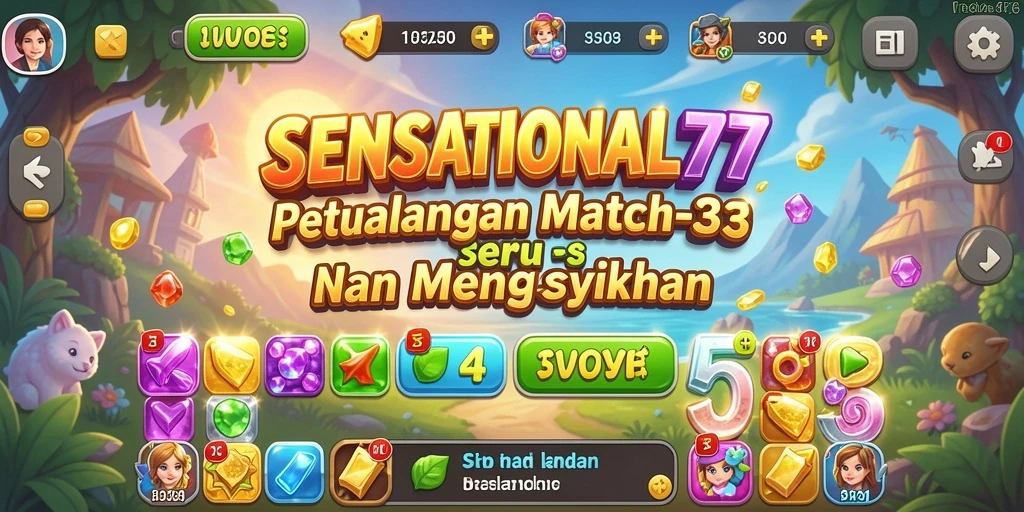 Tampilan permainan SENSATIONAL77 yang penuh warna dan seru.