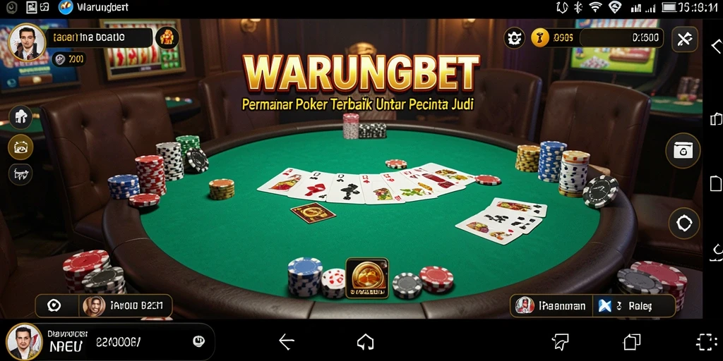 Tampilan gameplay WARUNGBET yang menarik dan mendebarkan di saat bermain Poker.